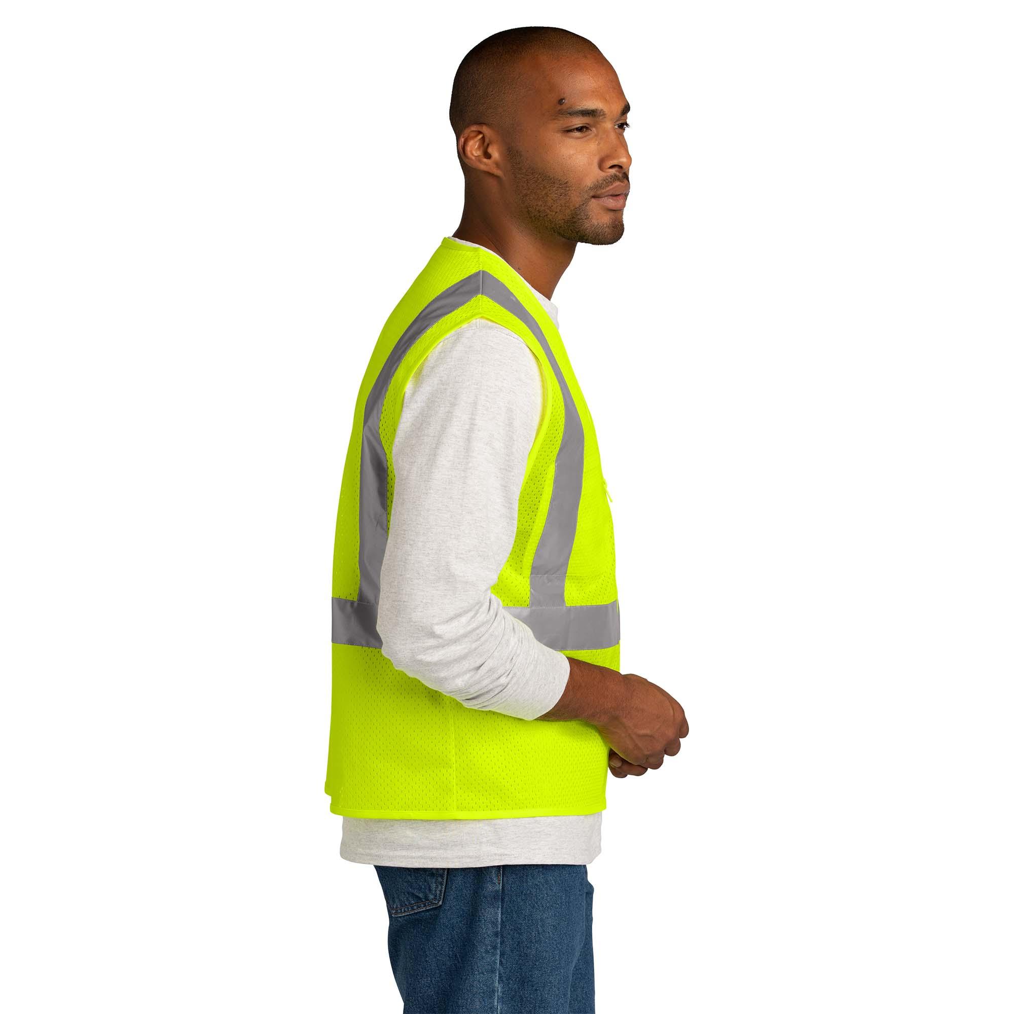 CornerStone CSV102 ANSI 107 Class 2 Mesh Zippered Vest - Yellow