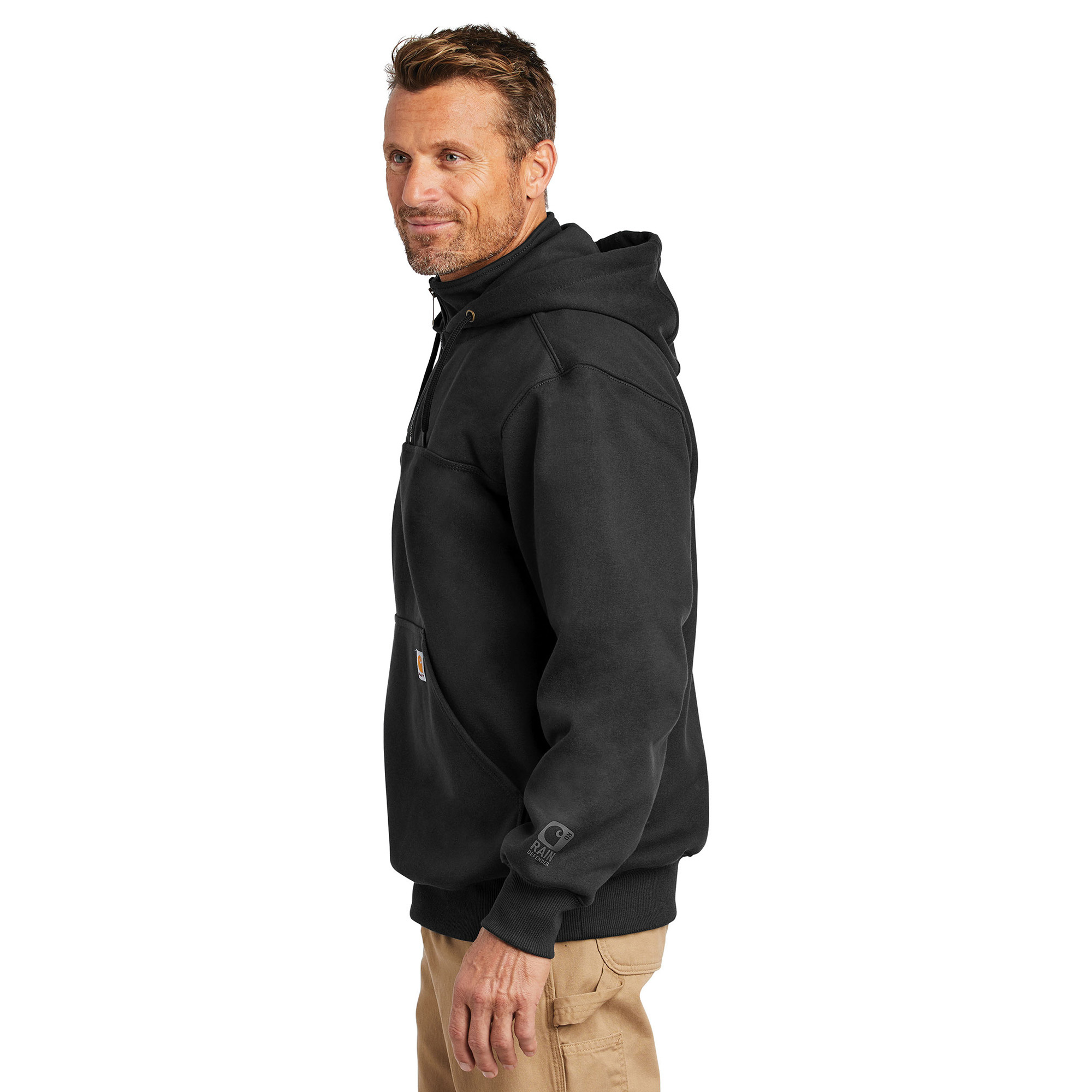 Carhartt 100617 Rain Defender Paxton Heavyweight Hooded Zip Mock Sweatshirt Black Full Source