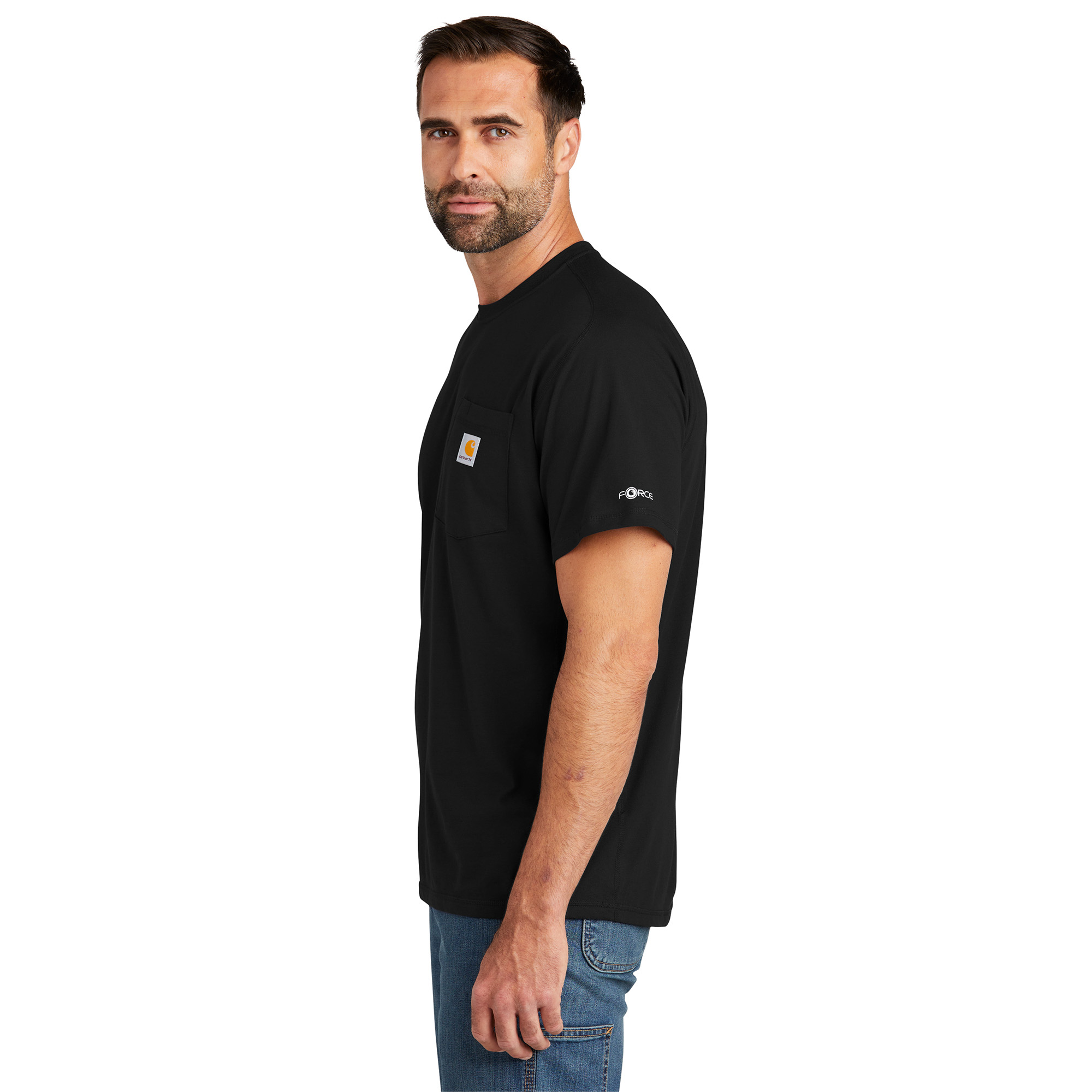 Carhartt CT106652 Force Short Sleeve Pocket T-Shirt - Black | Full 