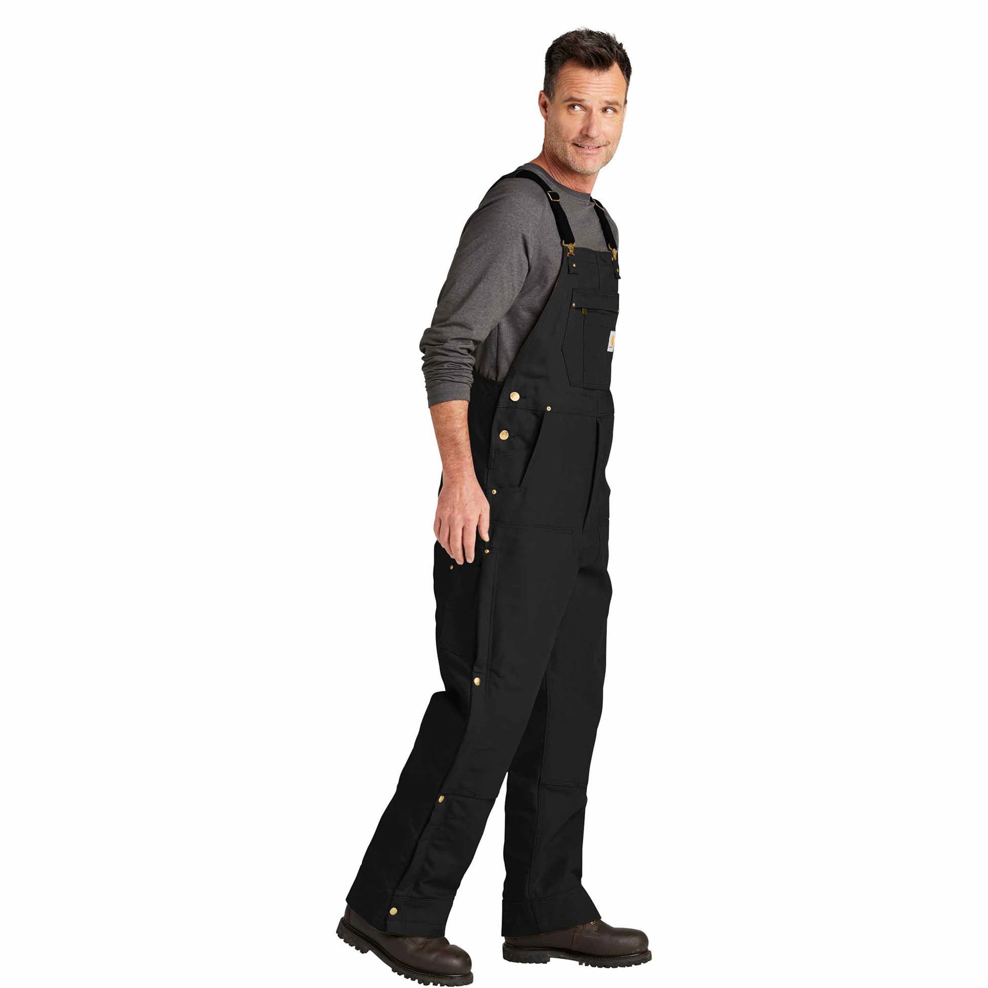Carhartt CT106672 Firm Duck Insulated Bib Overalls - Black | Full