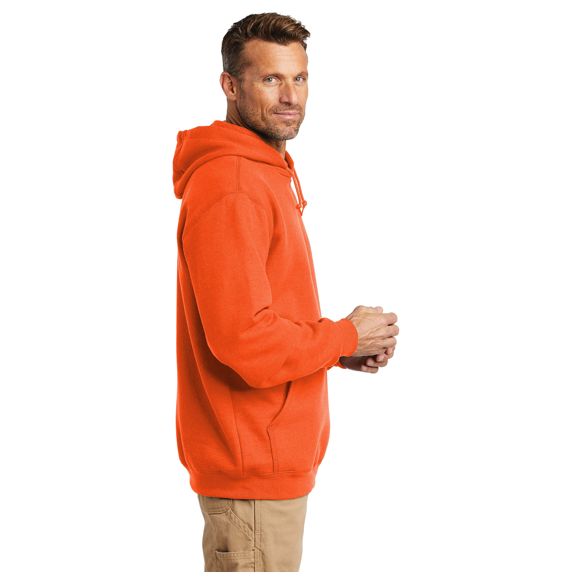 Carhartt Men’s Midweight Pullover Hooded Sweatshirt - Bright Orange