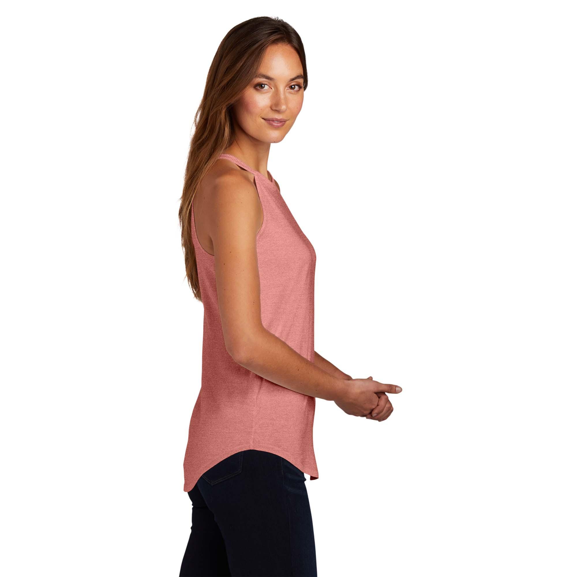 District Dt137l Womens Perfect Tri Rocker Tank Blush Frost Full Source