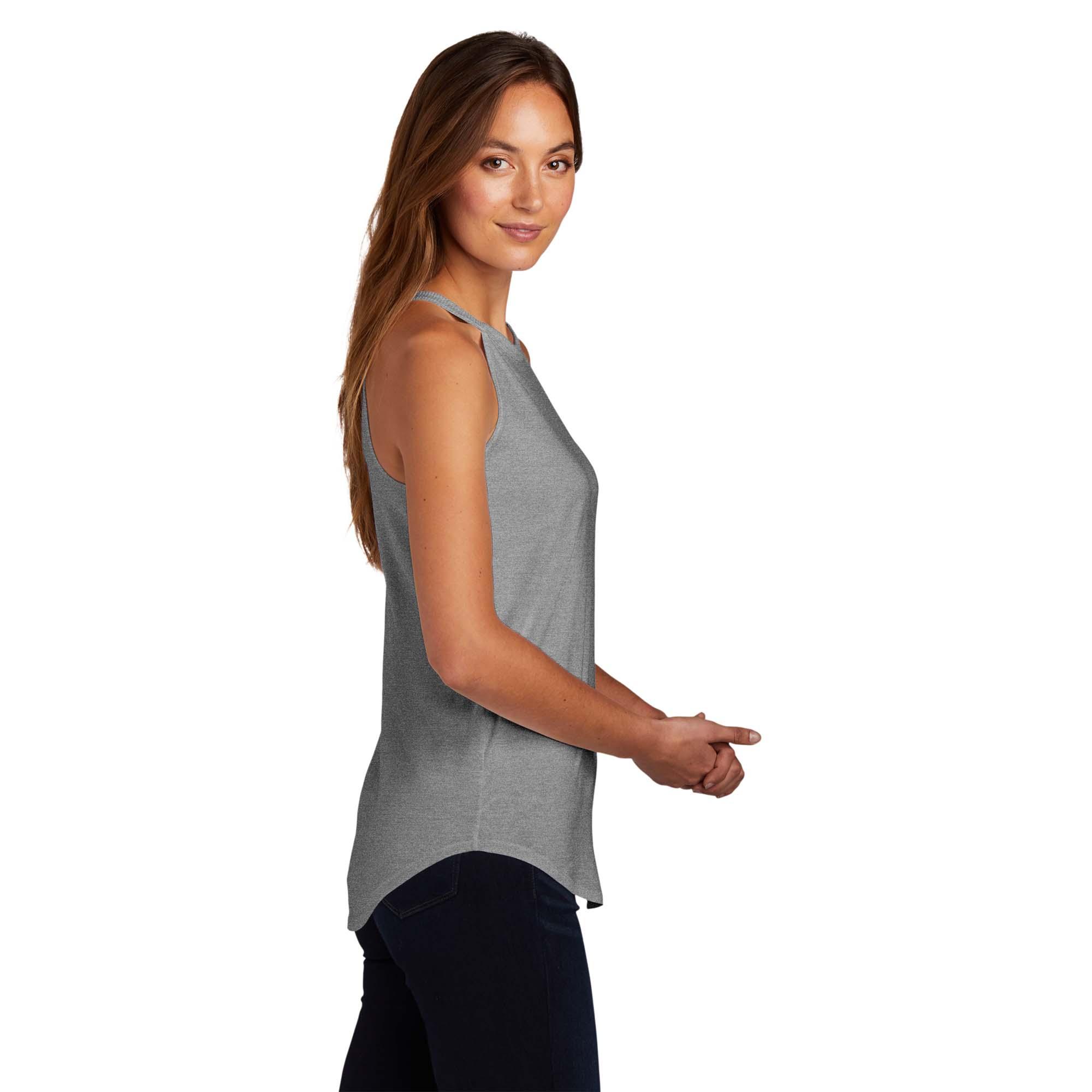 District DT137L Women's Perfect Tri Rocker Tank - Grey Frost
