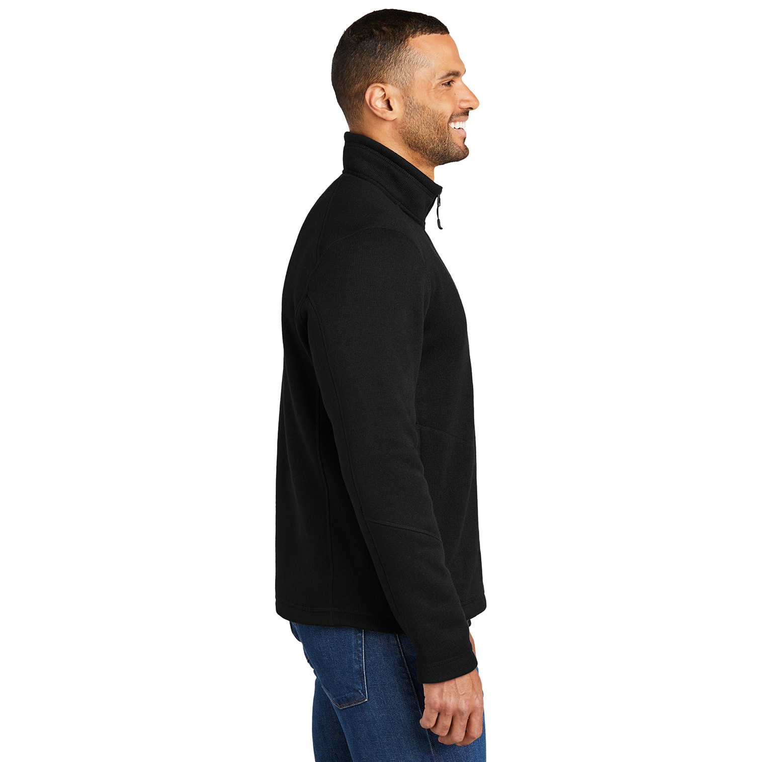 Port & Company F426 Arc Sweater Fleece 1/4-Zip - Deep Black | Full