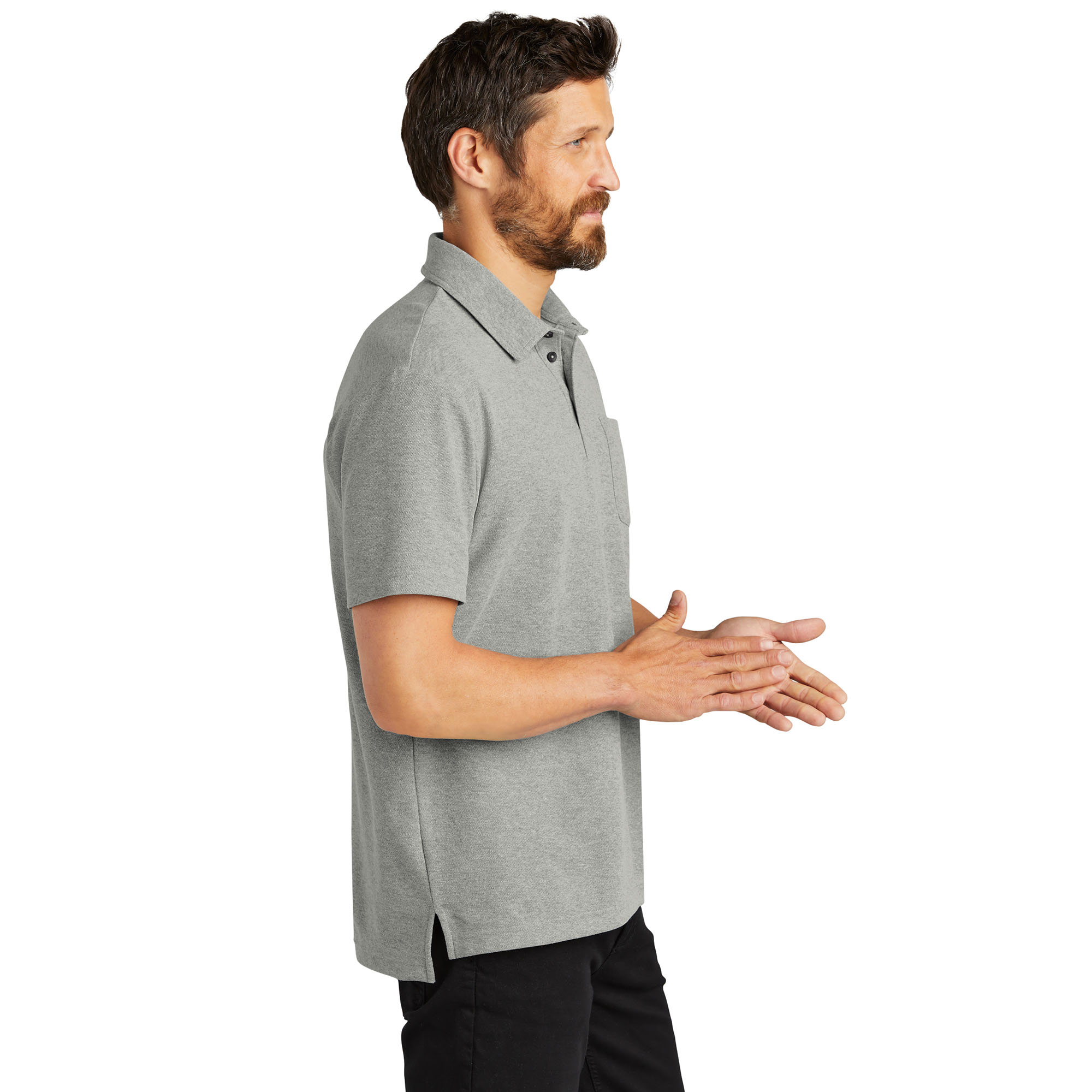 Port Authority K868 C-FREE Cotton Blend Pique Pocket Polo - Deep