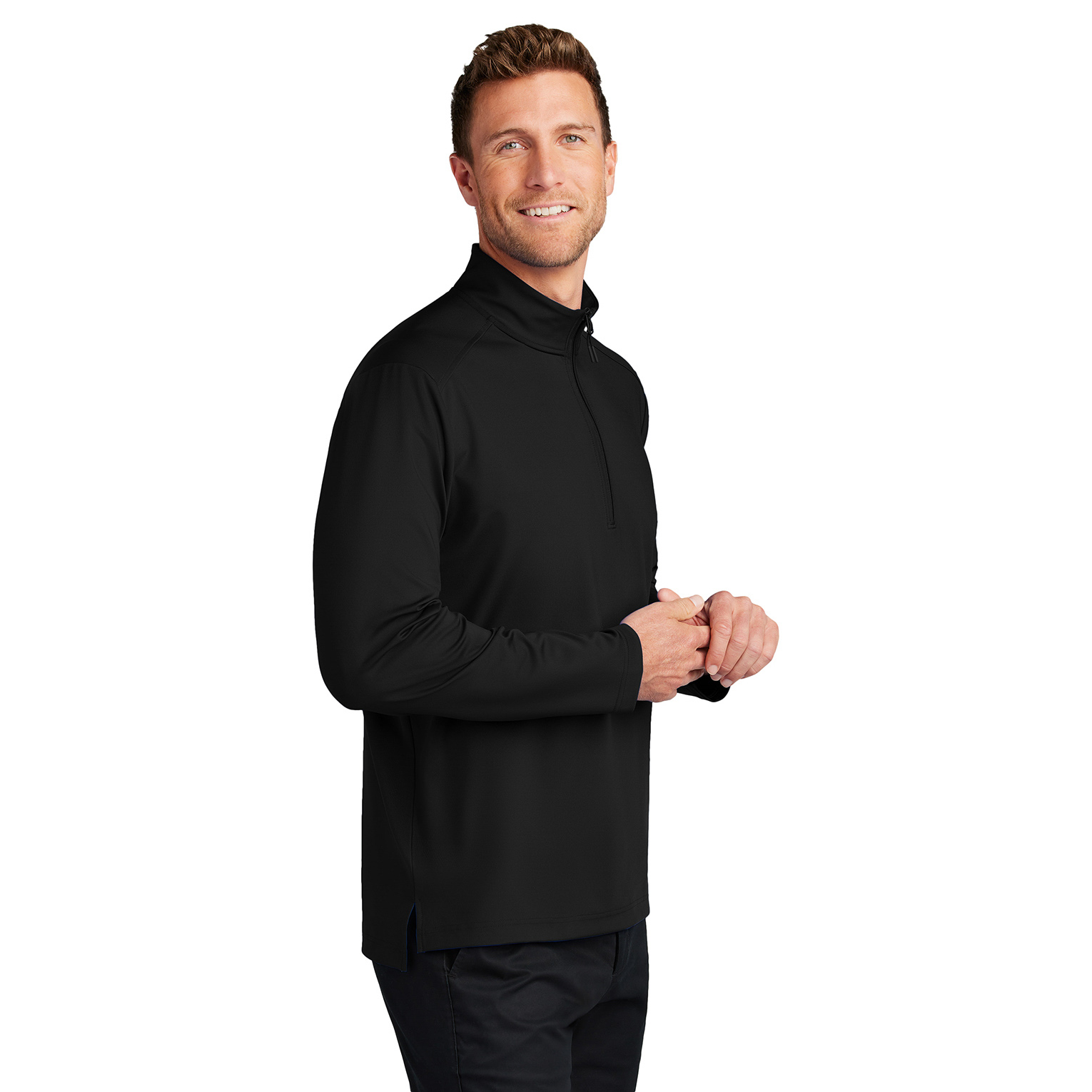 Port Authority K880 C-FREE Double Knit 1/4-Zip - Deep Black