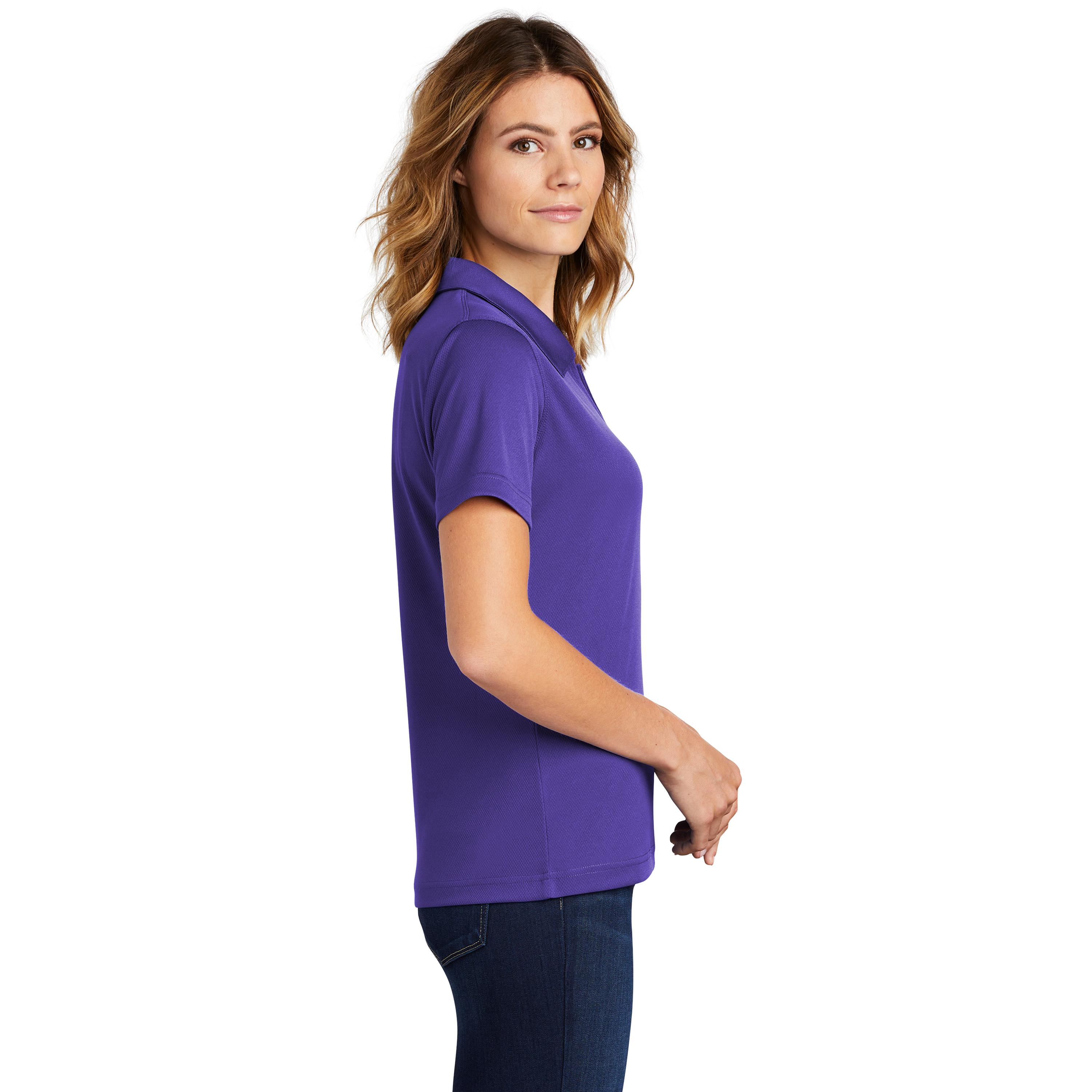 Sport-Tek L469 Ladies Dri-Mesh V-Neck Polo Shirt - Purple | Full Source