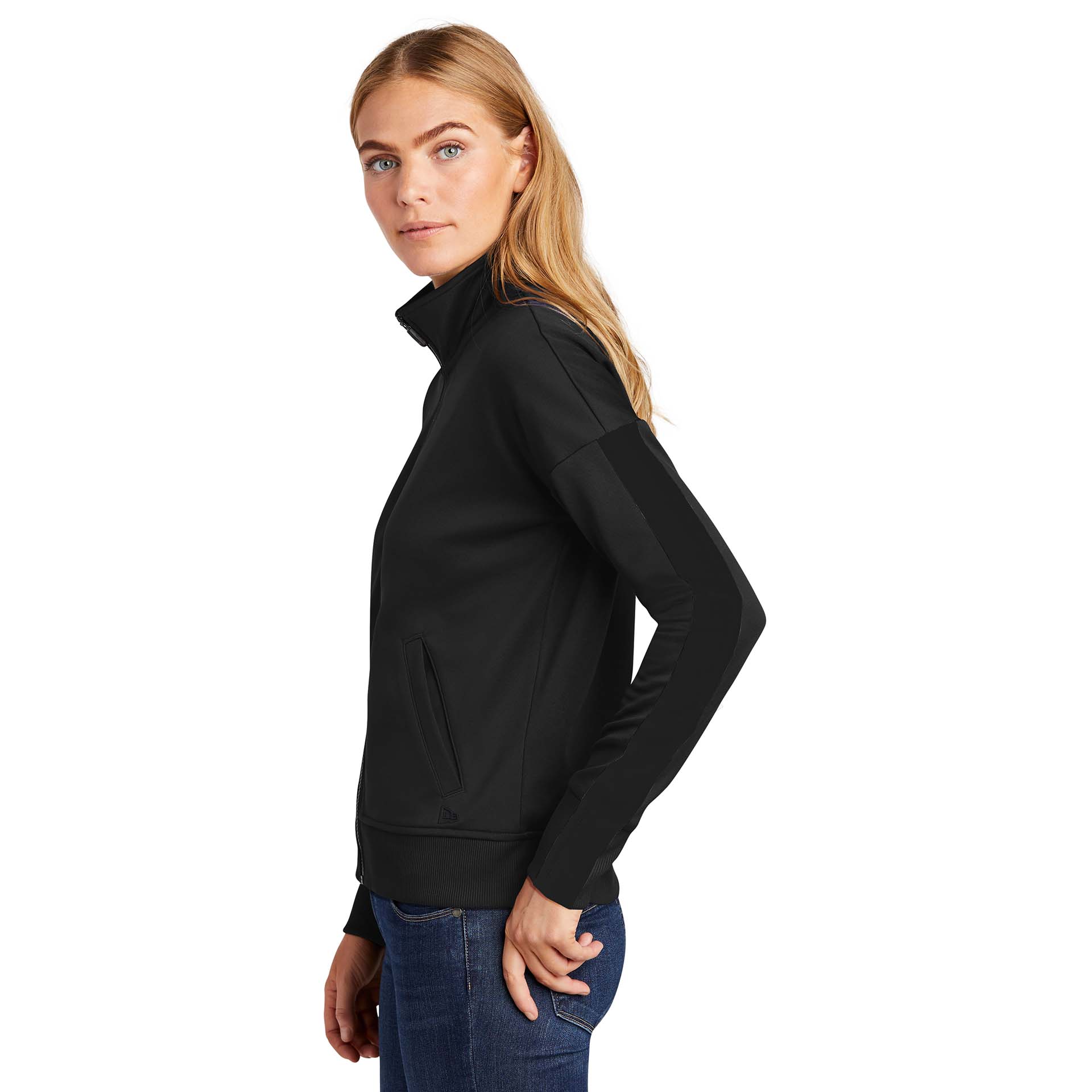 New Era LNEA650 Ladies Track Jacket - Black/Black | Full Source