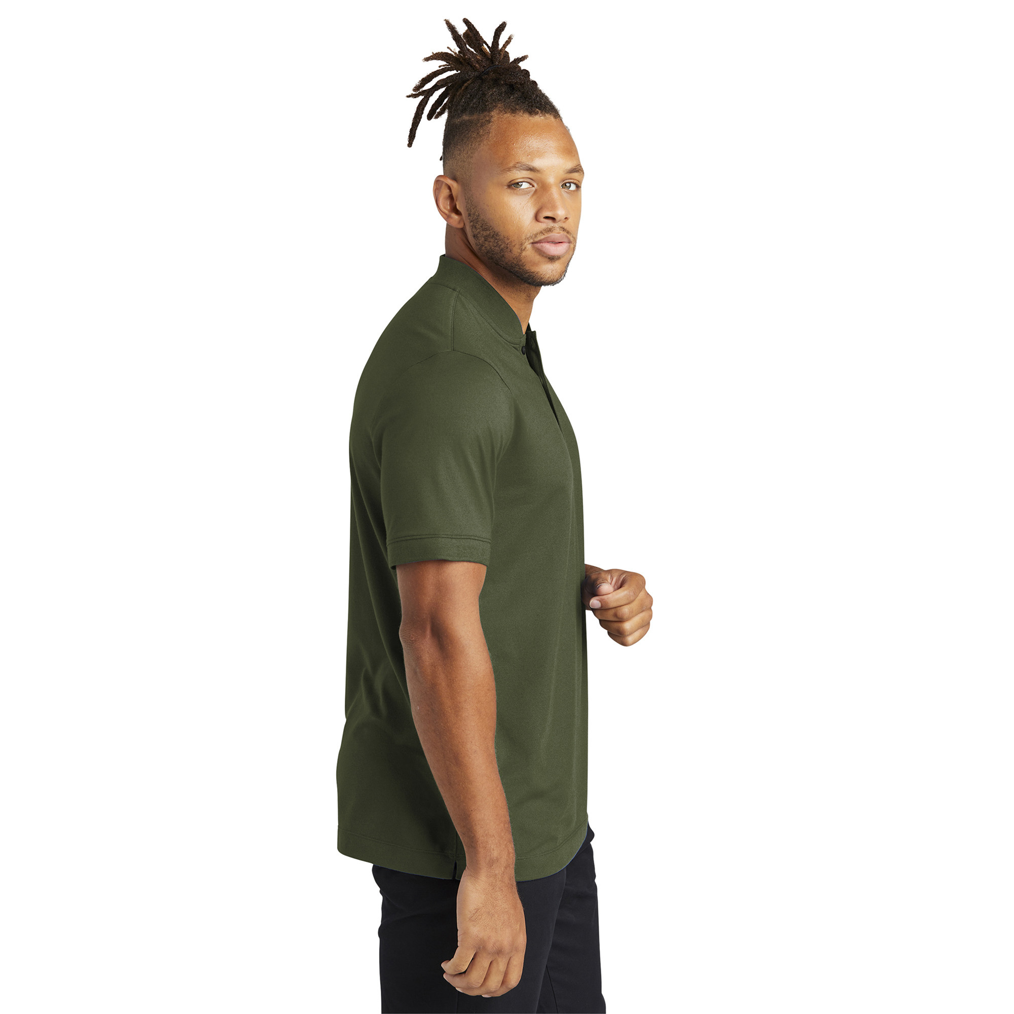 Mercer+Mettle MM1008 Stretch Pique Henley - Townsend Green | Full