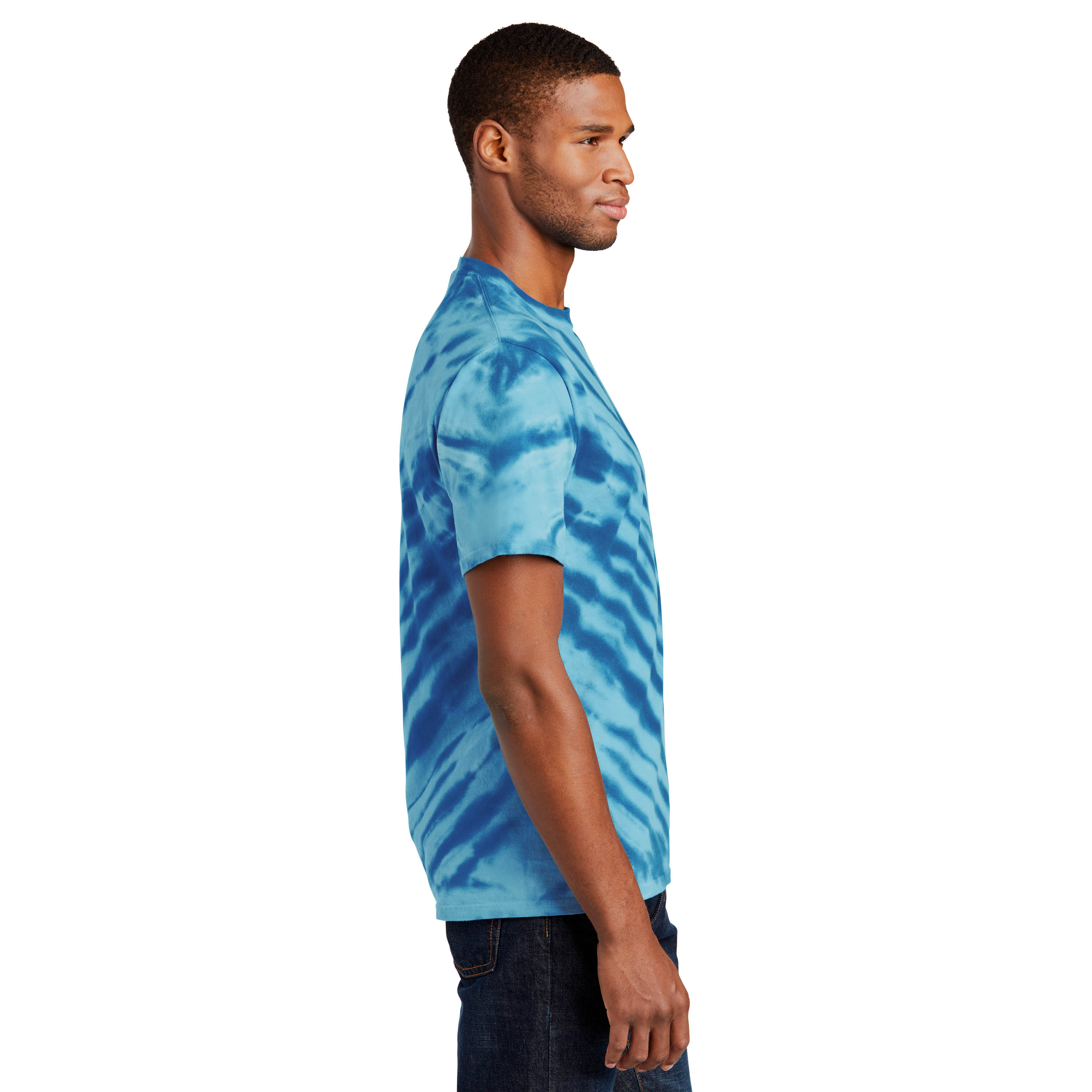 Port & Company Boys' Essential Tie-Dye T-Shirt - Ocean Rain Color, Size Small (5.4 Oz, 100% Cotton)