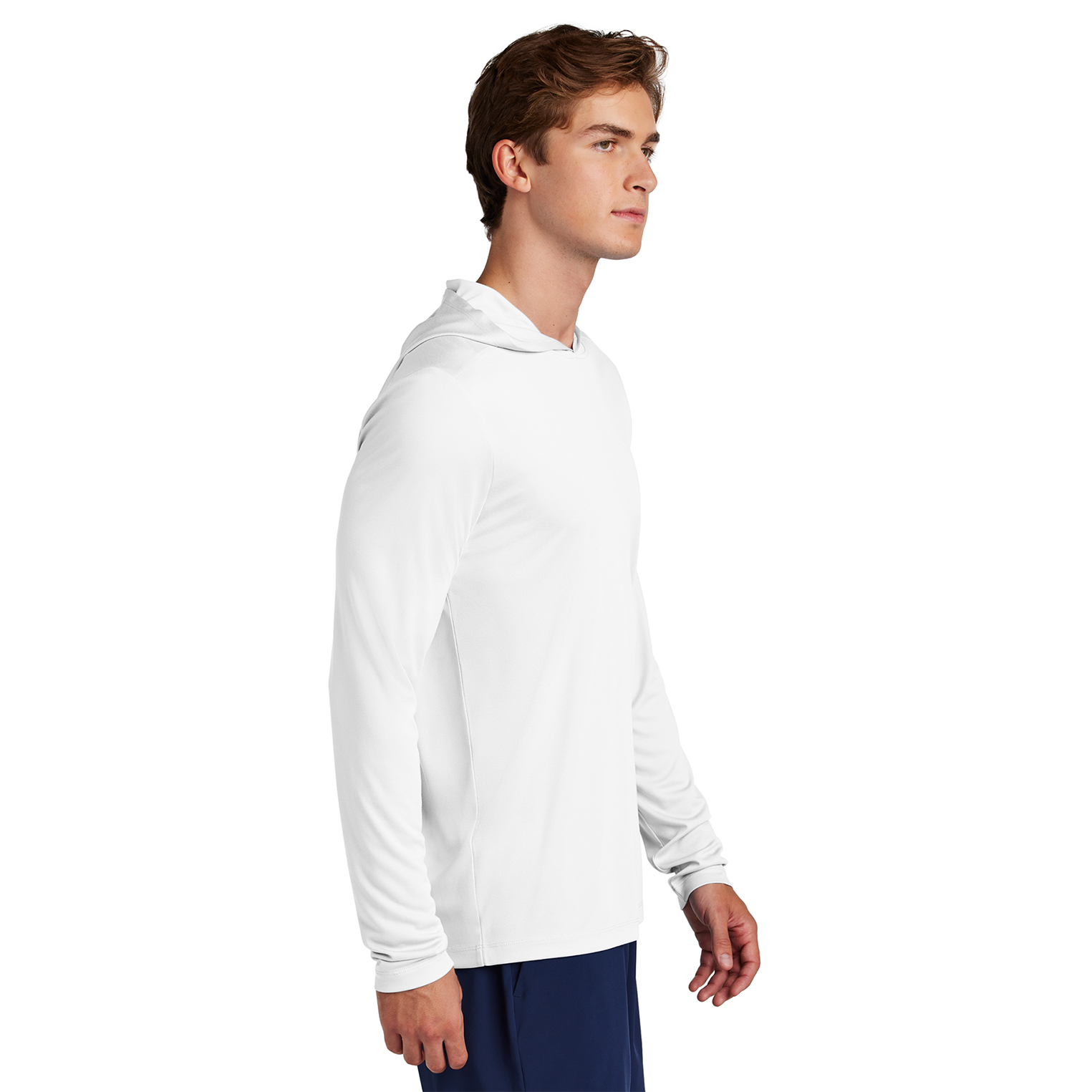 Sport-Tek ST420LSH Posi-UV Pro Long Sleeve Hoodie - White | Full Source