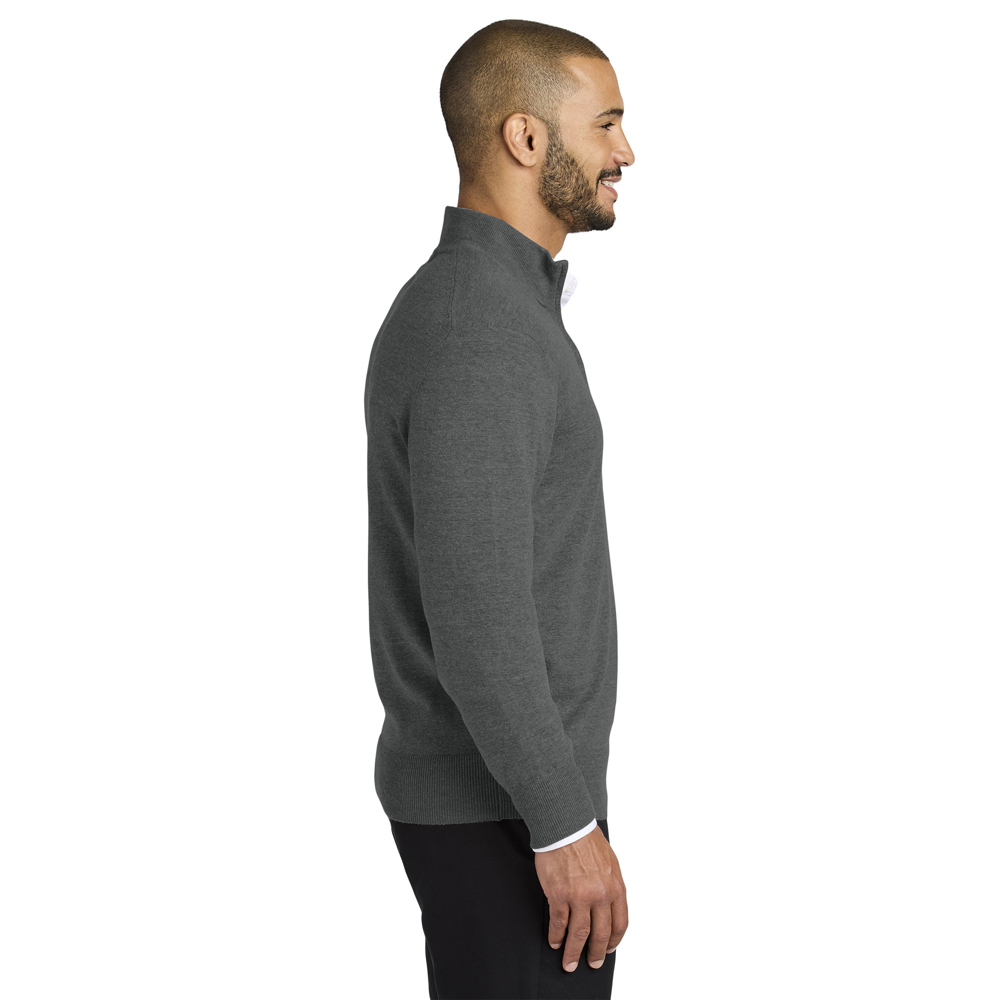 Port Authority SW2900 Easy Care 1/4-Zip Sweater - Charcoal Heather