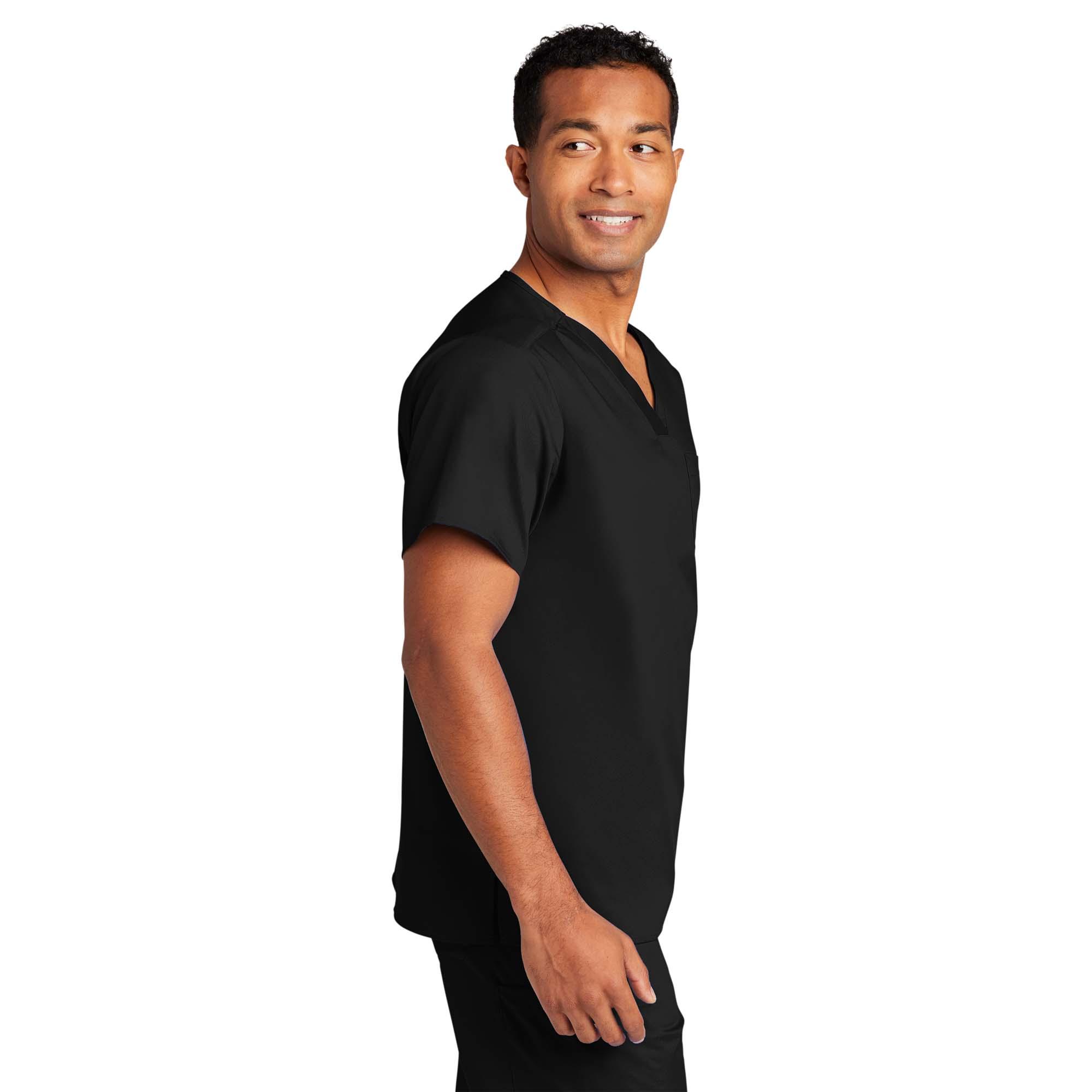 Wink WW3160 Unisex WorkFlex Chest Pocket V-Neck Scrub Top - Black