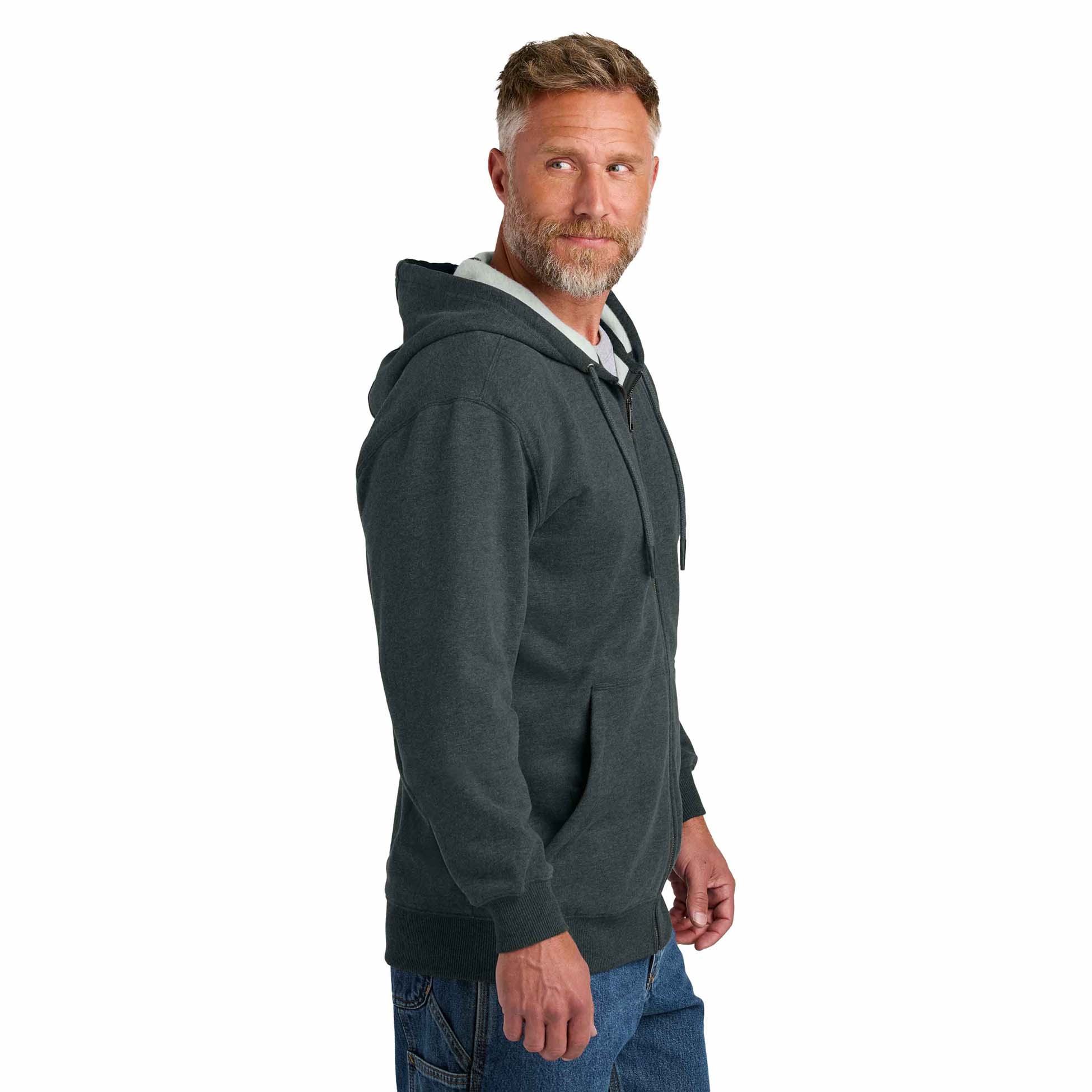 CornerStone CSF631 Tough Fleece Full-Zip Hoodie - Charcoal Heather
