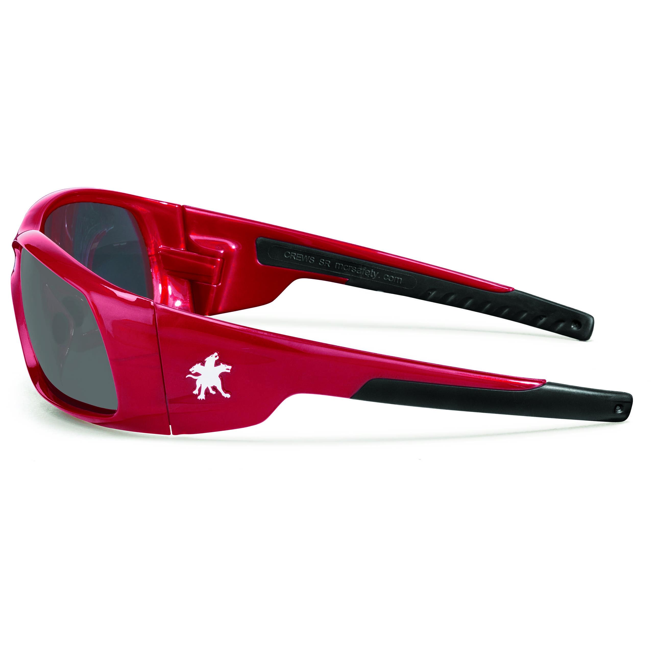 Crews SR132AF Swagger Safety Glasses Red Frame Gray AntiFog Lens