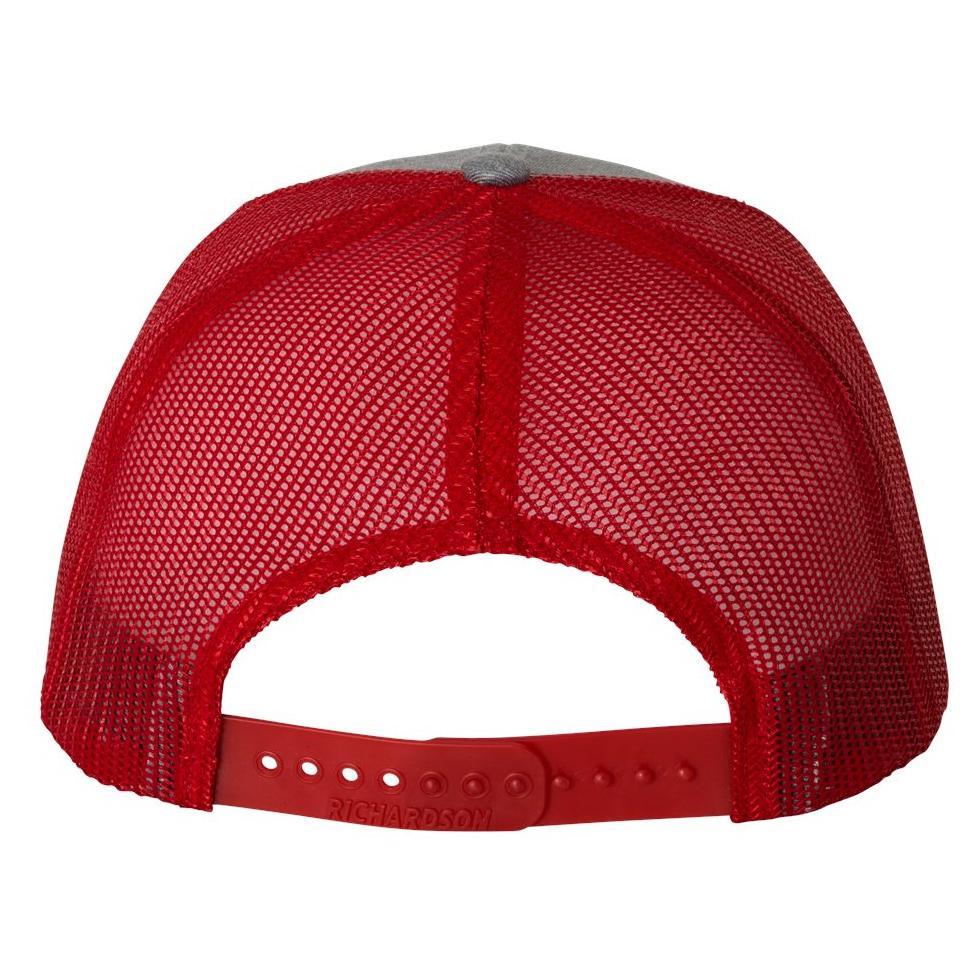 Richardson 112 Snapback Trucker Cap - Heather Grey/Red | Full Source