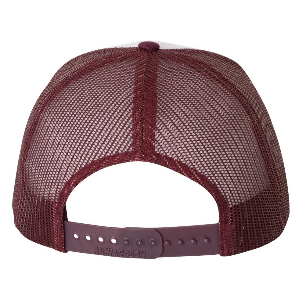 Richardson 112 Snapback Trucker Cap - White/Maroon | Full Source