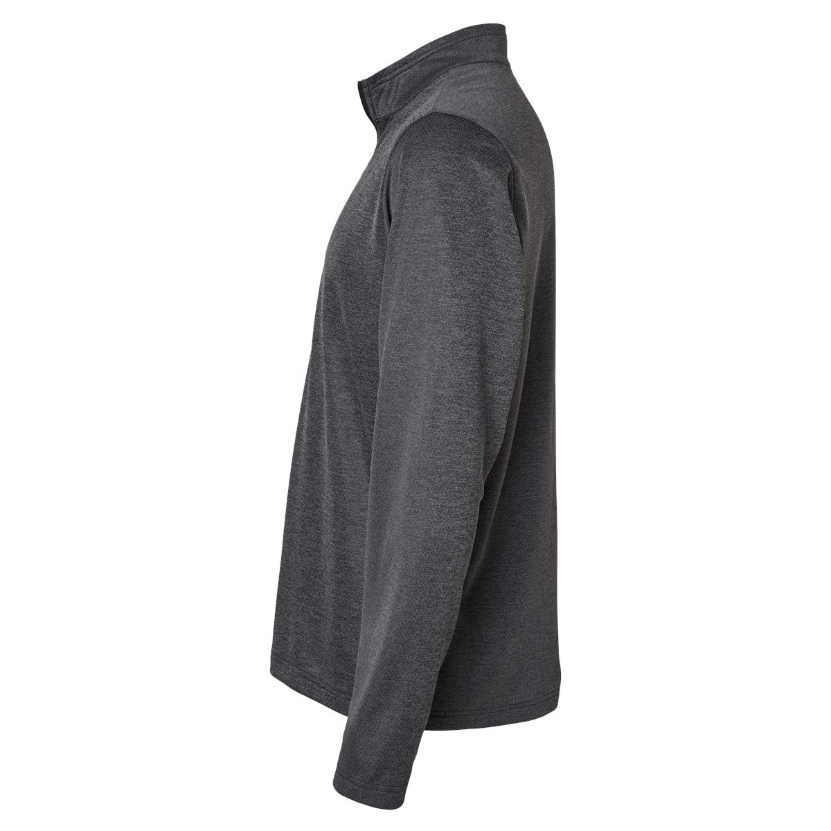 adidas A593 Space Dyed Quarter-Zip Pullover - Black Melange | Full