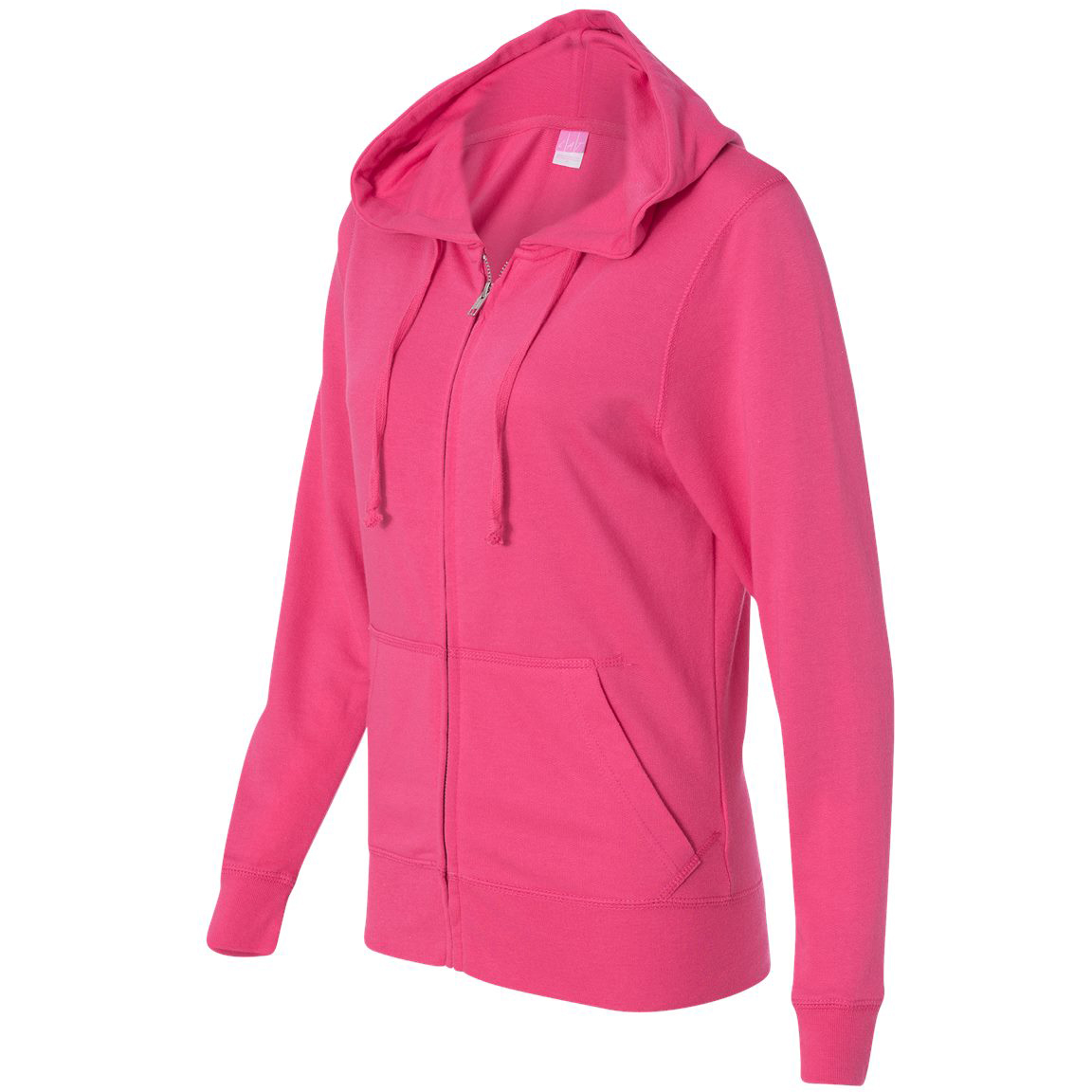 LAT 3763 Women's French Terry Full-Zip Hooded Sweatshirt - Hot Pink ...