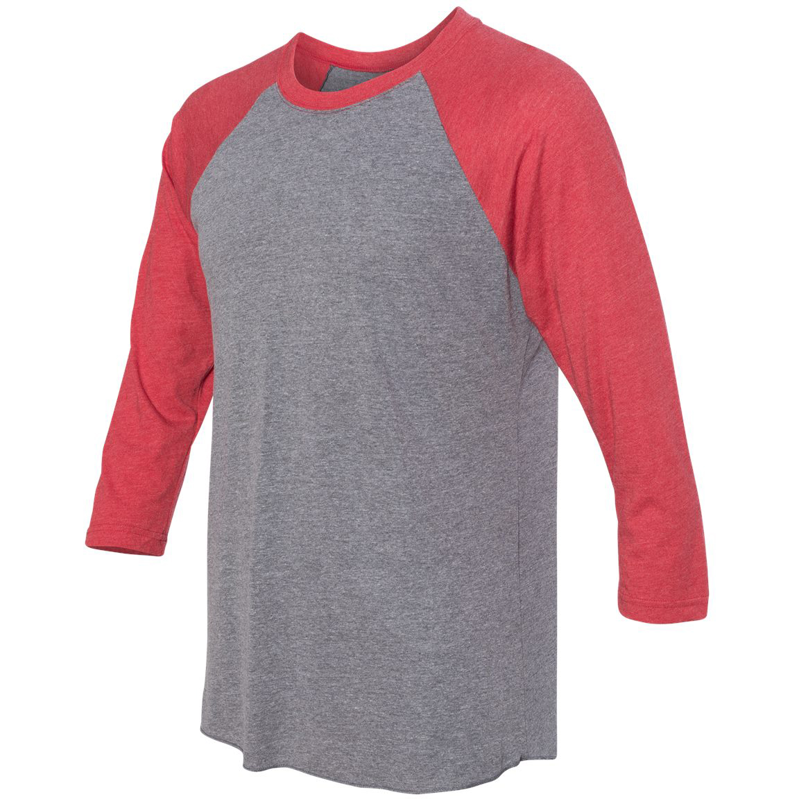 Next Level 6051 Unisex Raglan T-Shirt - Vintage Navy & Premium Heather Blend, Small 2 thumbnail image