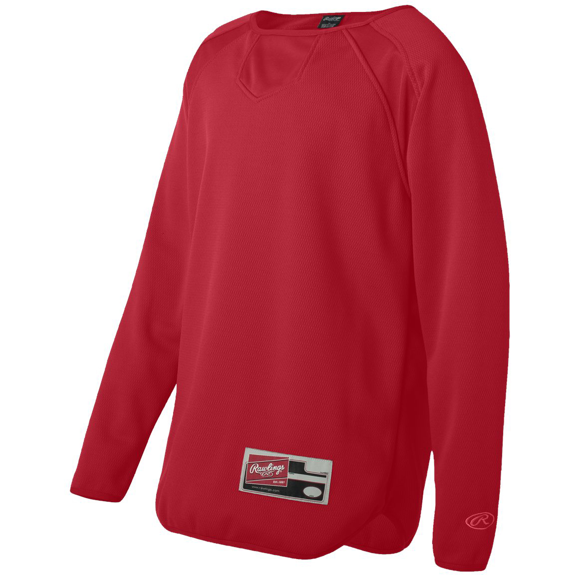 Youth Active Sports Long Sleeve Flatback Mesh Fleece Pullover Rawlings