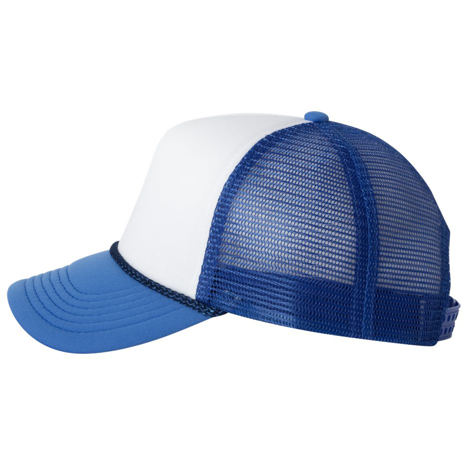 Valucap VC700 Foam Mesh-Back Trucker Cap - White/Royal | Full Source