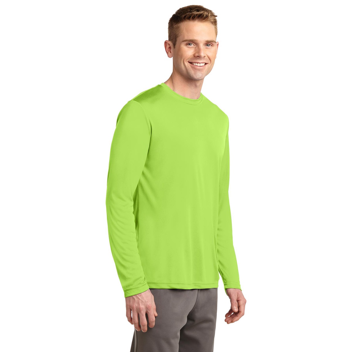 Sport-Tek ST350LS Long Sleeve Competitor Tee - Lime Shock | FullSource.com