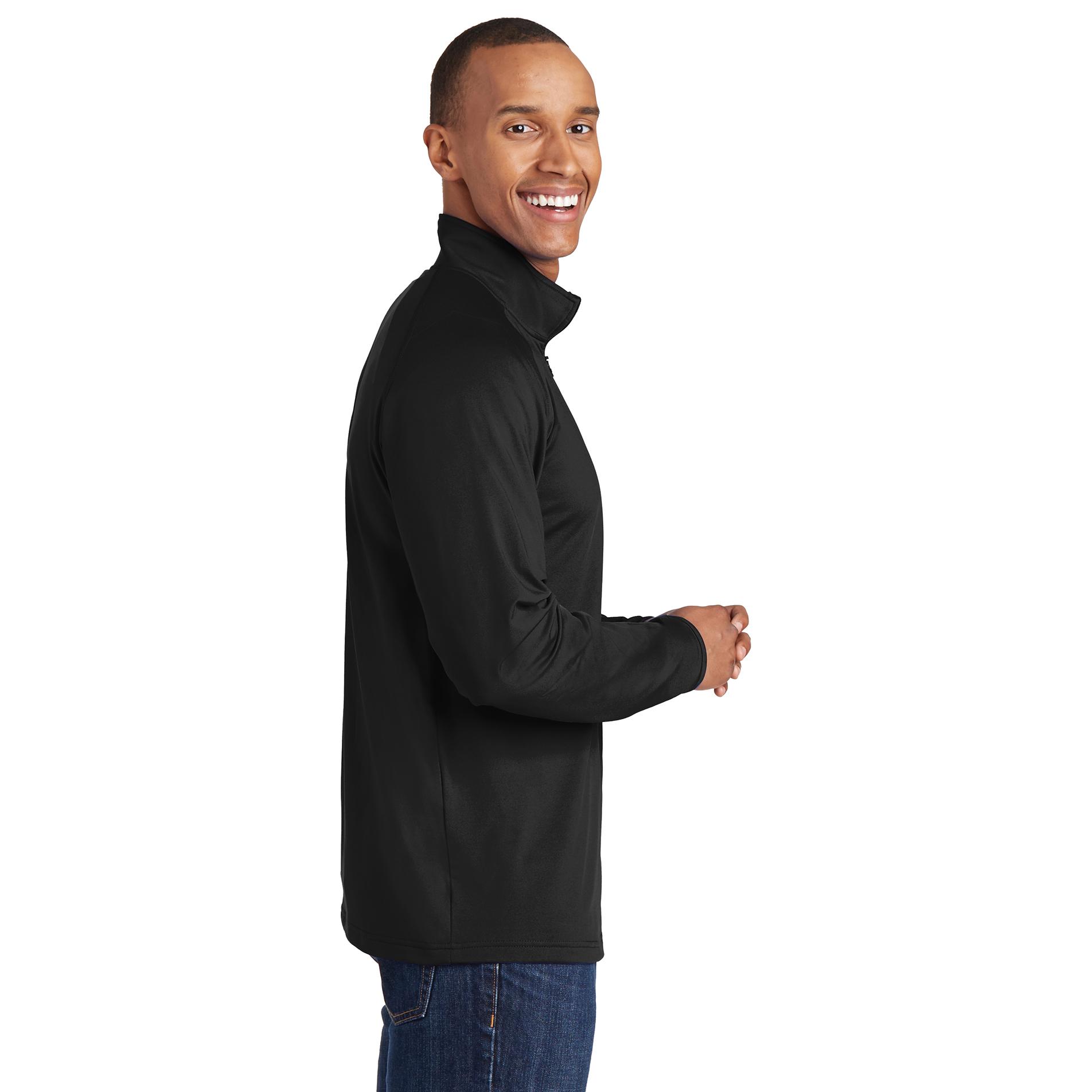 Sport-Tek TST850 Tall Sport-Wick Stretch 1/2-Zip Pullover - Black