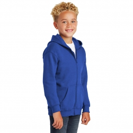 Gildan 18600B Youth Heavy Blend Full-Zip Hooded Sweatshirt - Royal