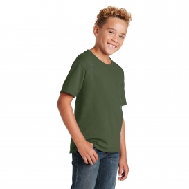 Jerzees 29B Youth Dri-Power Active 50/50 Cotton/Poly T-Shirt - Military Green