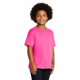 Gildan 5000B Youth Heavy 100% Cotton T-Shirt - Safety Pink