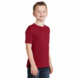 Hanes 5370 Youth EcoSmart 50/50 Cotton/Polyester T-Shirt - Deep Red