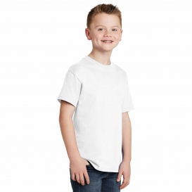 Hanes 5450 Youth Tagless Cotton T-Shirt - White | Full Source