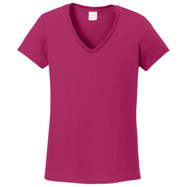 Gildan 5V00L Ladies Heavy Cotton V-Neck T-Shirt - Heliconia