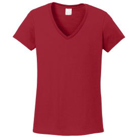 Gildan 5V00L Ladies Heavy Cotton V-Neck T-Shirt - Red