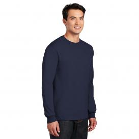 Gildan 8400 DryBlend Long Sleeve T-Shirt - Navy | Full Source