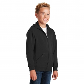 Jerzees 993B Youth NuBlend Full-Zip Hooded Sweatshirt - Black