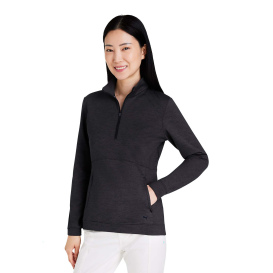 PUMA Golf 535516 Ladies Cloudspun Rockaway Quarter-Zip - Puma Black