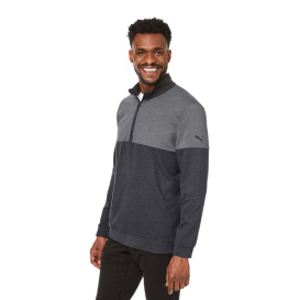 PUMA Golf 595803 Cloudspun Warm Up Quarter-Zip - Puma Black/Quiet Shade