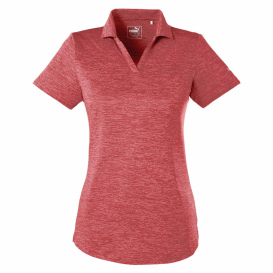 PUMA Golf 596802 Ladies Icon Heather Polo - High Risk Red