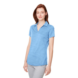 PUMA Golf 597695 Ladies Cloudspun Free V-Neck Polo - Placid Blue Heather