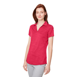 PUMA Golf 597695 Ladies Cloudspun Free V-Neck Polo - Teaberry Heather