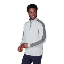 PUMA Golf 599129 Cloudspun Quarter-Zip - High Rise Heather/ Quiet Shade