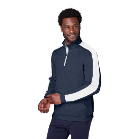 PUMA Golf 599129 Cloudspun Quarter-Zip - Navy Blazer Heather/Bright White