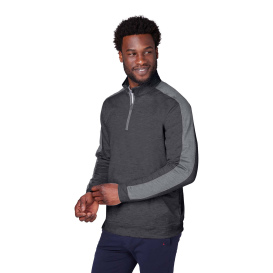 PUMA Golf 599129 Cloudspun Quarter-Zip - Puma Black Heather/Quiet Shade