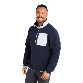 PUMA Golf 628407 Fleece Quarter-Zip - Deep Navy/White Glow