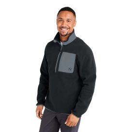 PUMA Golf 628407 Fleece Quarter-Zip - Puma Black/Slate Sky