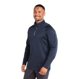 PUMA Golf 631105 Waffle Fleece Quarter-Zip - Deep Navy
