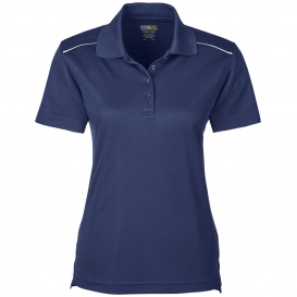 Core 365 78181R Ladies Radiant Performance Pique Polo with Reflective Piping - Classic Navy