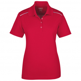 Core 365 78181R Ladies Radiant Performance Pique Polo with Reflective Piping - Classic Red